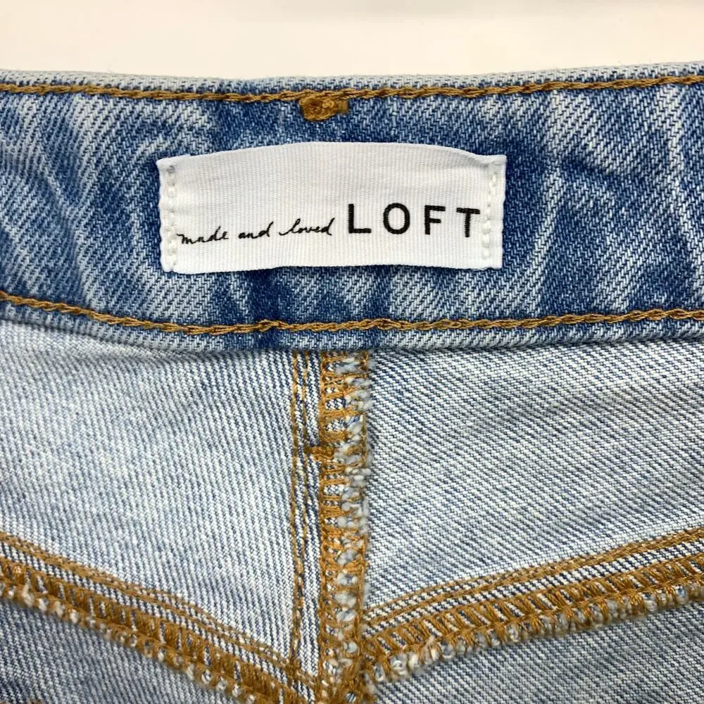 Loft Denim Cutoff Jean Shorts Womens Size 32 Light Wash